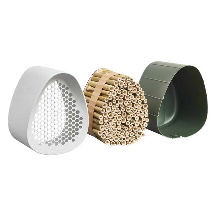 essential hôtel à abeilles 18cm gris fibreux